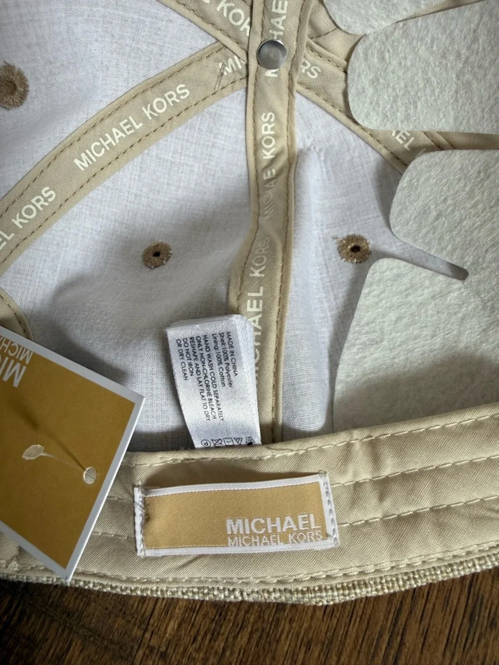 MICHAEL Michael Kors Beige Linen-Texture Baseball Cap